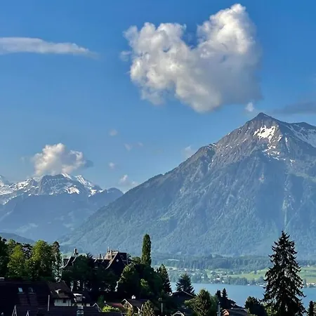 Schoene Ferienwohnung Mit Seeblick Thun Exterior photo